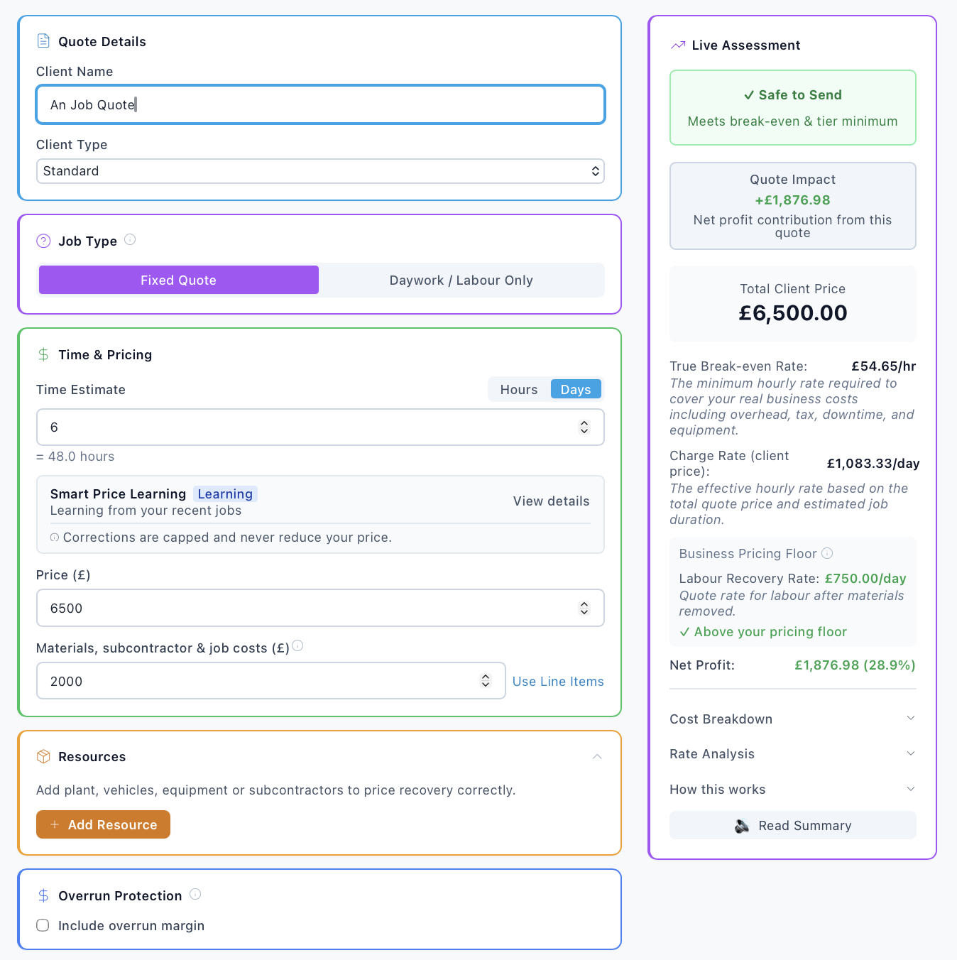 Fixed quote profitability check in RateCheck